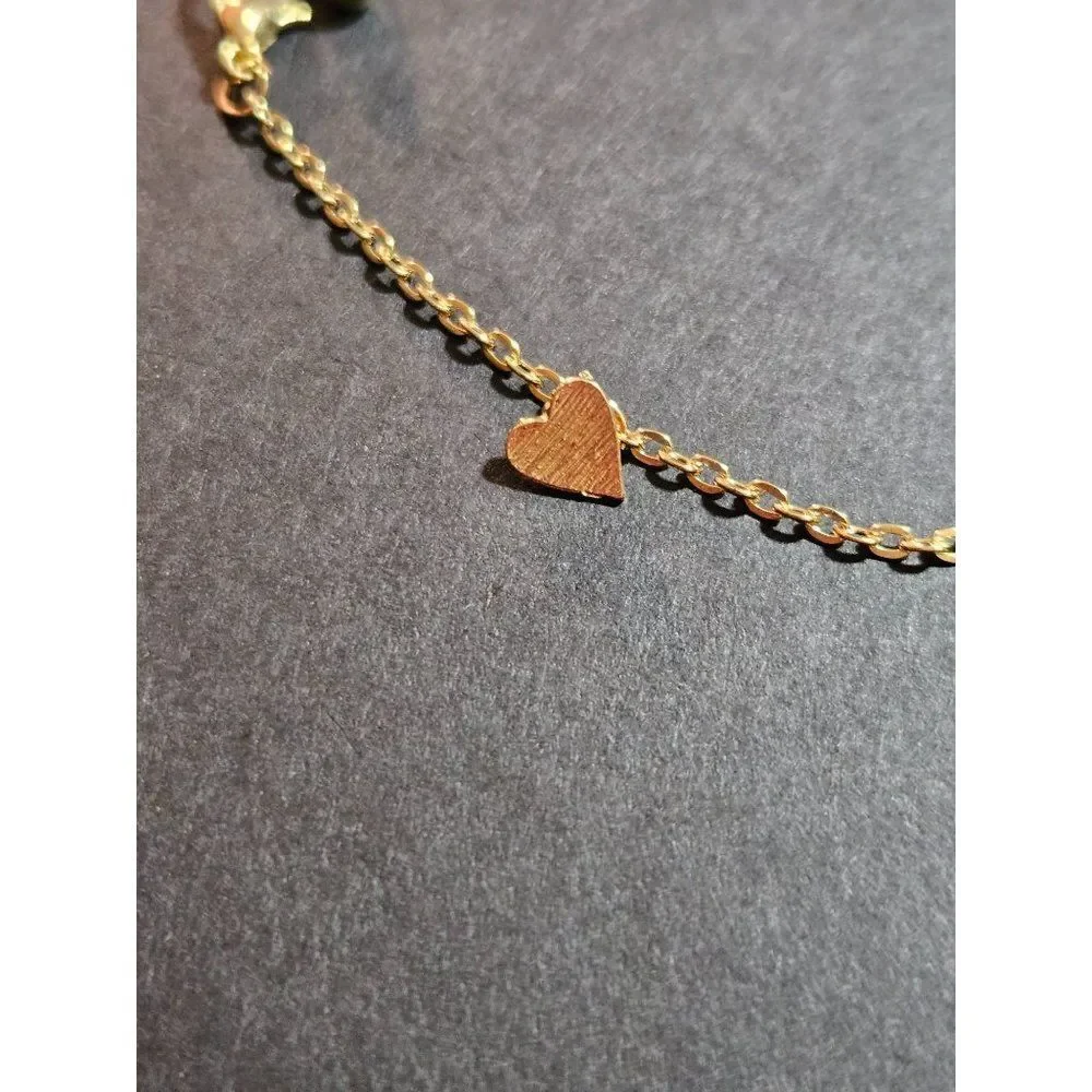Gold tone heart bracelet 6-8